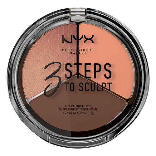 NYX Professional Makeup 3 Steps to Sculpt Face Sculpting Contour Palette, Fair
