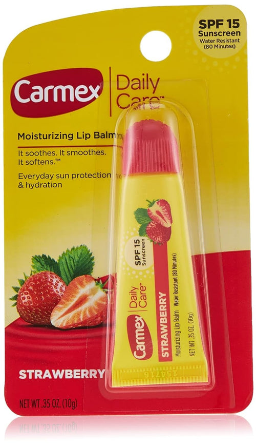 Carmex Daily Care Lip Balm, Strawberry, SPF 15, 0.35 oz