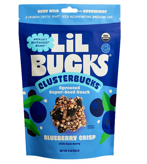 Lil Bucks Clusterbucks Organic Granola Snack, Blueberry Crisp, 6 oz