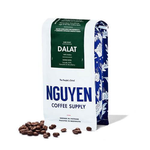 Nguyen Coffee Supply Dalat Arabica Dark Roast Whole Coffee Beans, 12 oz