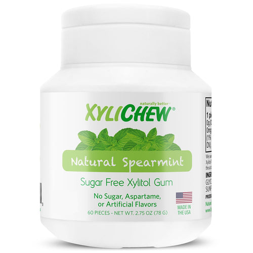 Xylichew Spearmint Xylitol Chewing Gum, 60 Count