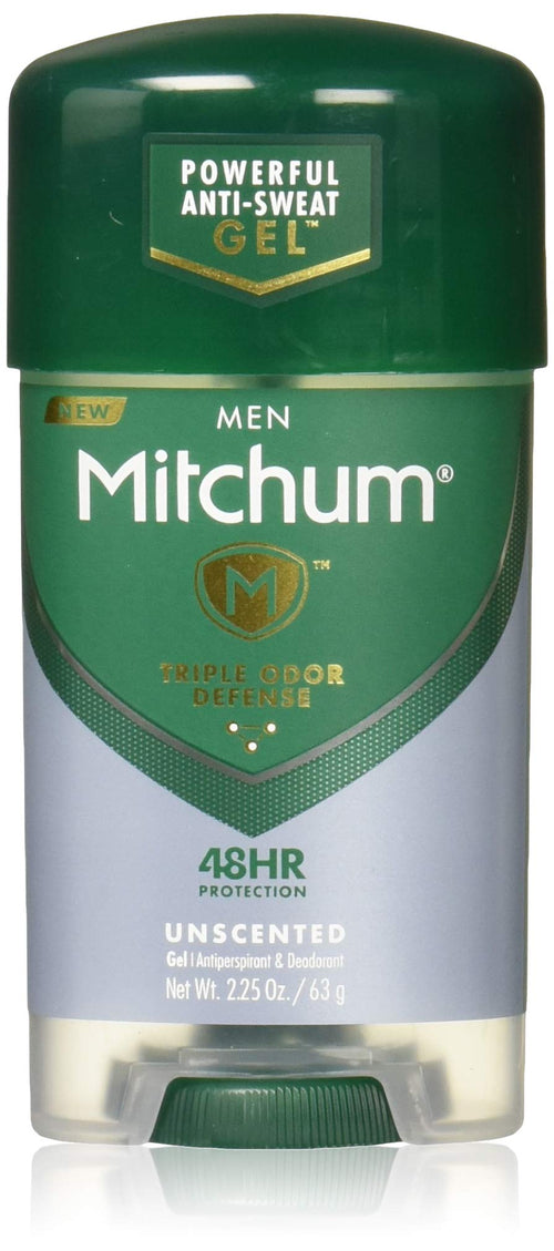 Mitchum Power Gel Unscented Antiperspirant Deodorant, 2.25 oz (Pack of 4)