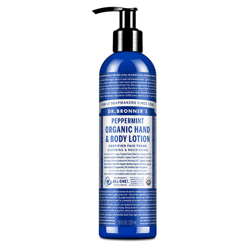 Dr. Bronner's Organic Lotion, Peppermint, 237 mL