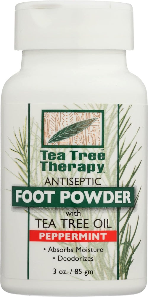 Tea Tree Therapy Antiseptic Foot Powder with Tea Tree Oil and Peppermint, 3 oz