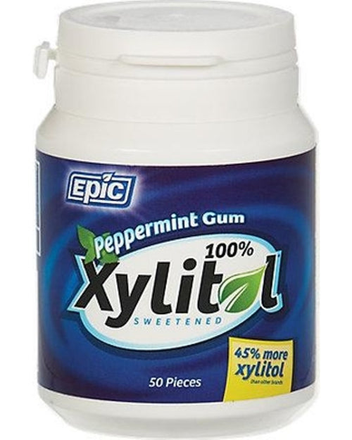 Epic Xylitol Peppermint Gum, 50 Count (Pack of 4)
