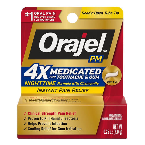 Orajel Maximum Strength Nighttime Toothache Pain Relief Cream, 0.25 oz