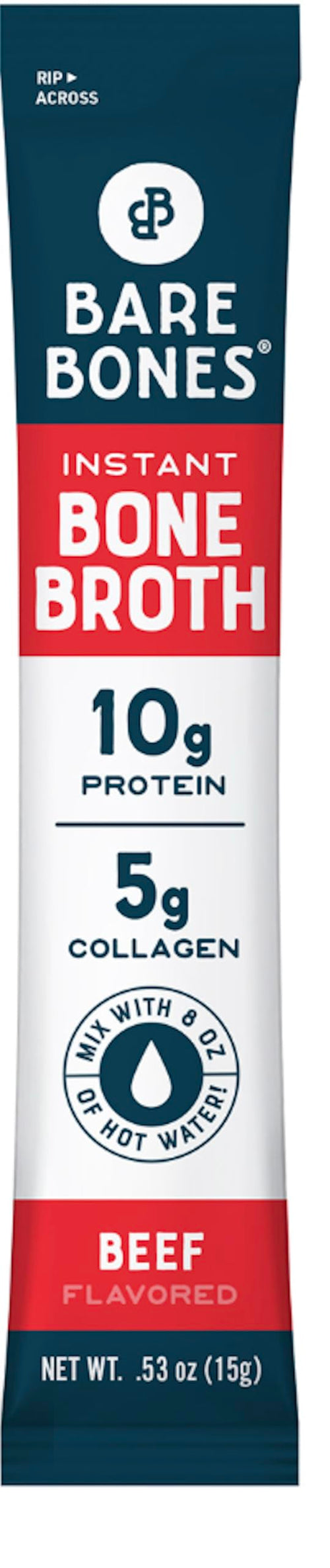 Bare Bones Instant Beef Bone Broth Powder Packets (Pack of 8)