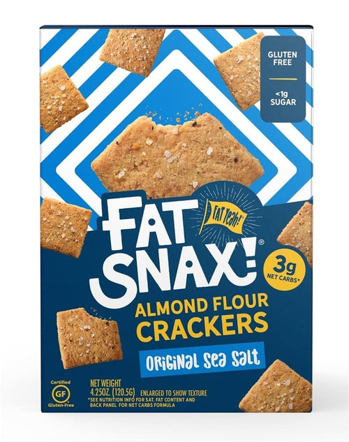 Fat Snax Almond Flour Crackers, Sea Salt (Pack of 6)
