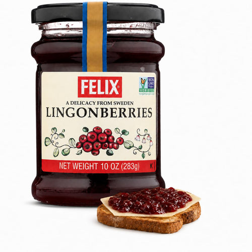 Felix Wild Lingonberry Jam, Swedish Preserve, 10 oz