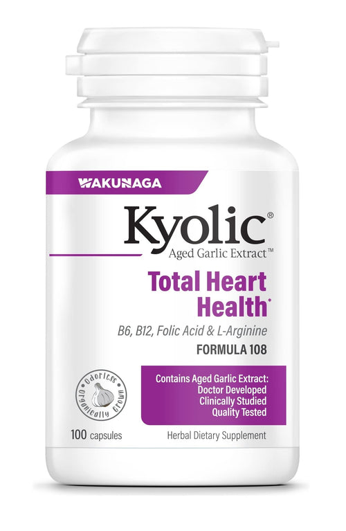 Kyolic Aged Garlic Extract Total Heart Health Formula 108, 100 Capsules