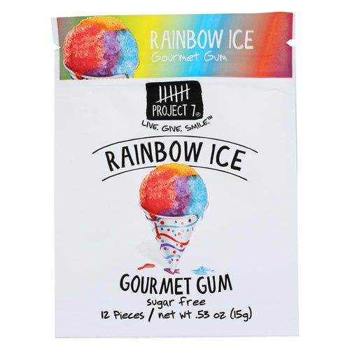 Project 7 Gourmet Gum, Rainbow Ice, 12 Pieces (Pack of 4)