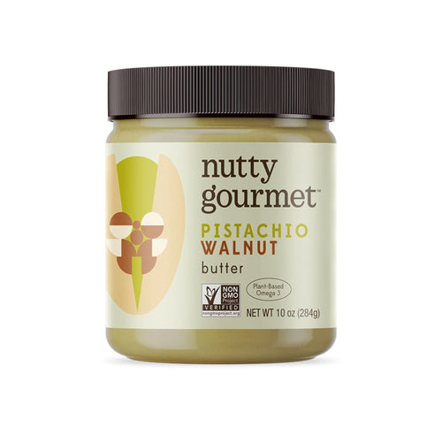 Nutty Gourmet Pistachio Walnut Spread, No Added Sugar, 10 oz