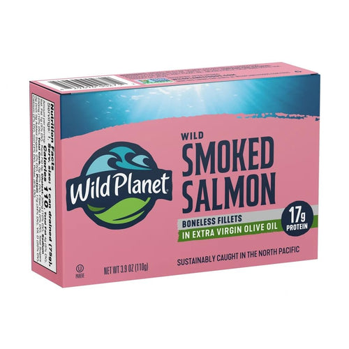 Wild Planet Smoked Pink Salmon Fillets in EVOO, 3.9 oz