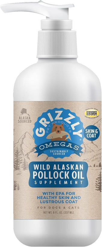 Grizzly Pollock Oil Dog Food Supplement, 32 oz