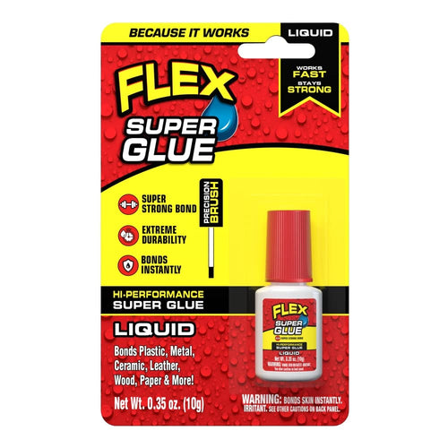 Flex Super Glue Liquid, Clear, 10 g Brush-On Bottle