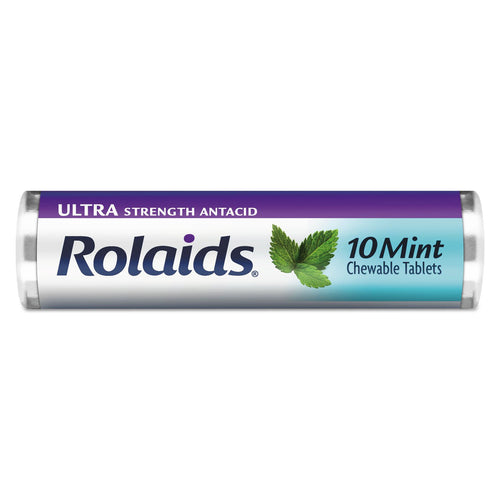 Rolaids Ultra Strength Antacid Chewable Tablets, Mint, 12 Rolls