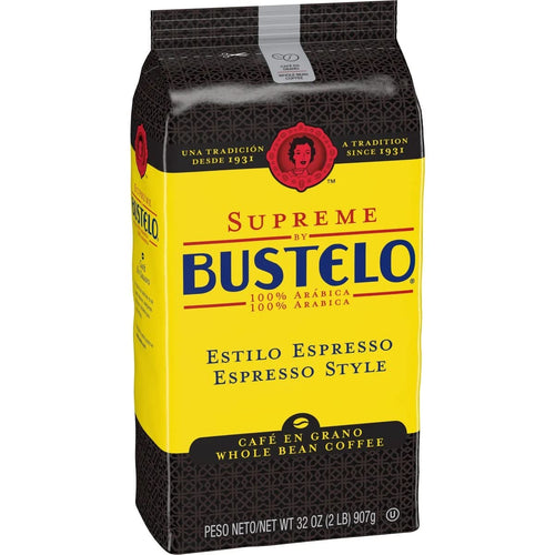 Supreme Bustelo Espresso Style Whole Bean Coffee, Dark Roast, 32 oz