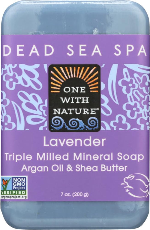 One With Nature Dead Sea Mineral Soap, Lavender, 7 oz (Pack of 6)