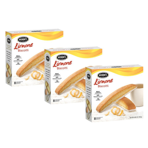 Nonni's Limone Biscotti, 8 Count per Box (Pack of 3)