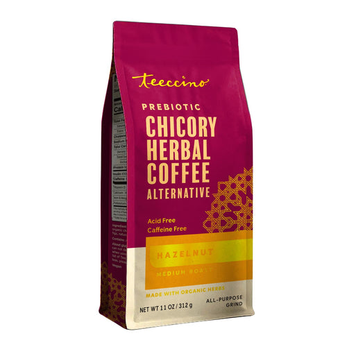 Teeccino Hazelnut Chicory Herbal Coffee Alternative, Medium Roast, 11 oz