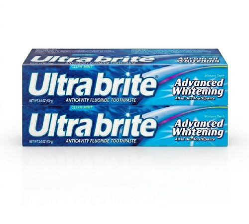 Ultra Brite Advanced Whitening Toothpaste, Clean Mint, 6 oz (Pack of 2)