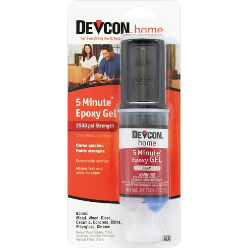 Devcon 5 Minute Gel Epoxy, Cream Colored, 25 mL