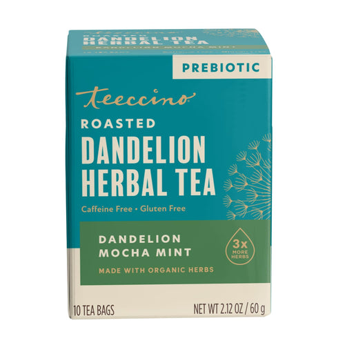 Teeccino Dandelion Mocha Mint Herbal Tea, 10 Tea Bags