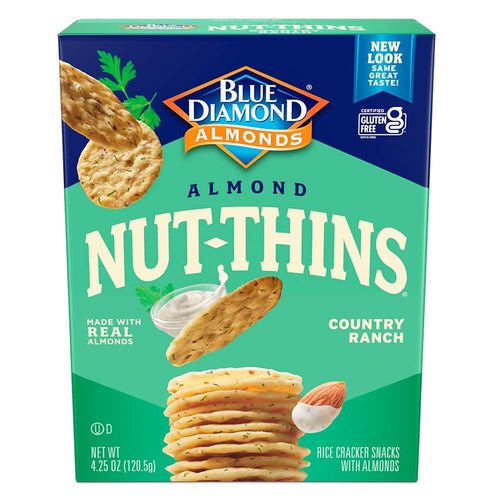 Blue Diamond Almonds Nut Thins Cracker Crisps, Country Ranch, 4.25 oz
