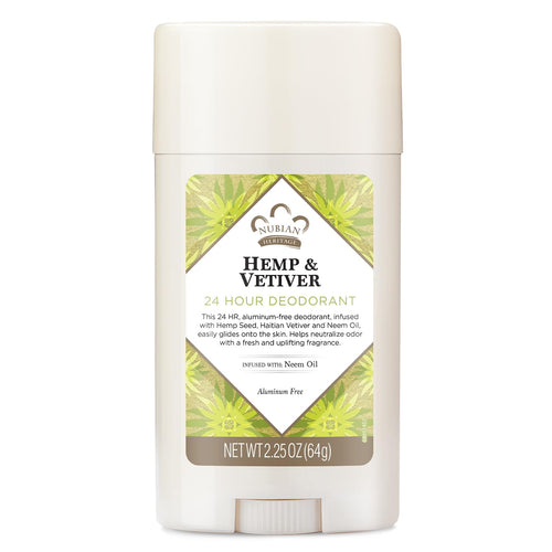 Nubian Heritage Indian Hemp and Haitian Vetiver Deodorant, 2.25 oz