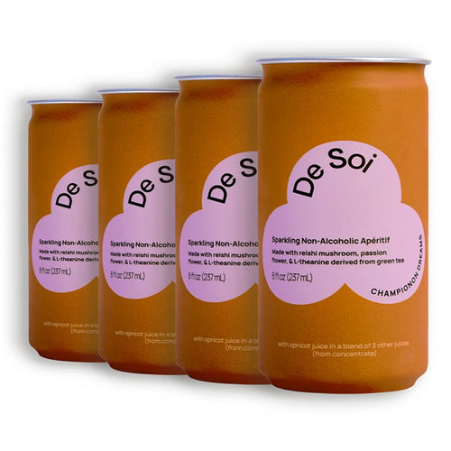 De Soi Champignon Dreams Sparkling Adaptogen Drink, 8 fl oz (Pack of 4)