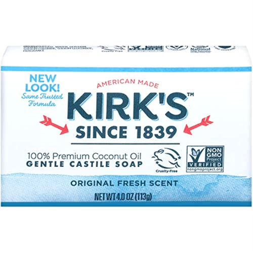 Kirk's Natural Coco Castile Bar Soap, 4 oz (Pack of 5)