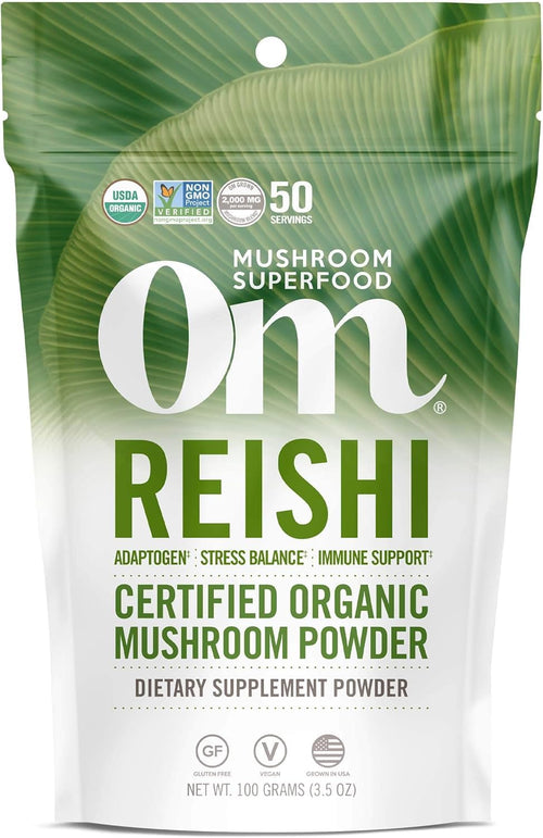 Om Mushroom Superfood Organic Reishi Mushroom Powder, 3.5 oz