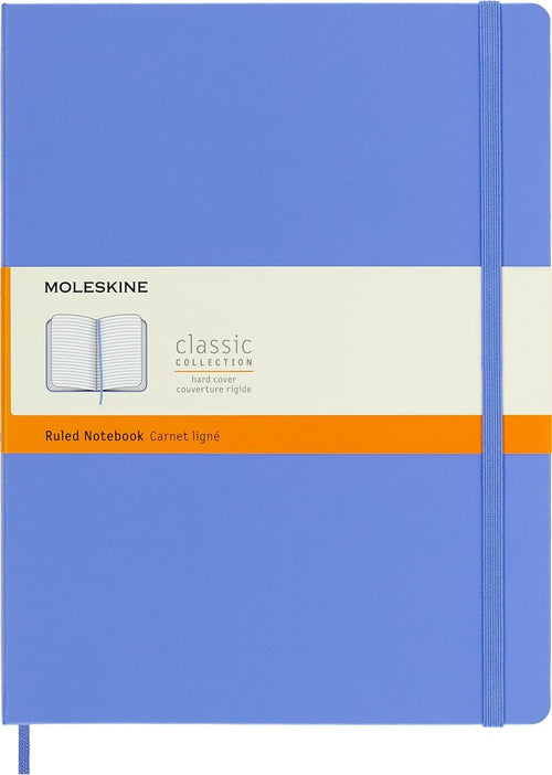 Moleskine Classic Notebook, XL, Ruled, Hydrangea Blue, Hard Cover, 192 Pages