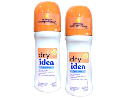 Dry Idea Roll-On Antiperspirant Deodorant, Fresh Linen, 3.25 oz (Pack of 2)