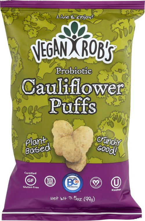 Vegan Rob's Probiotic Cauliflower Puffs, 3.5 oz (Pack of 3)