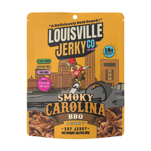 Louisville Jerky Co. Sweet & Smoky Carolina Mustard BBQ Vegan Jerky, 3 oz
