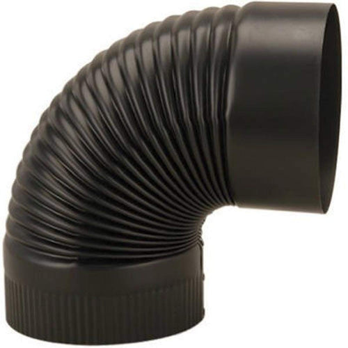 Imperial 6 in Corrugated Elbow, Black (BM0023)