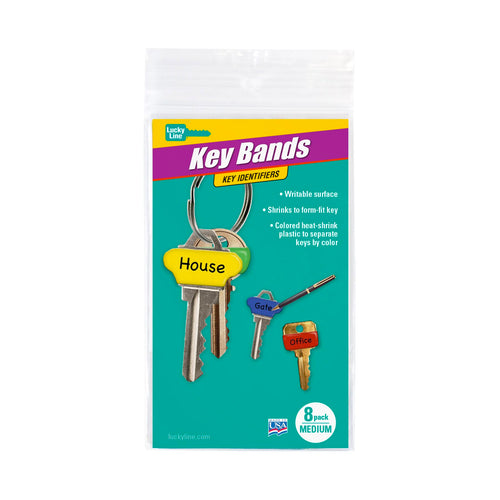 Lucky Line Colorful Key Bands, Medium (Pack of 8)