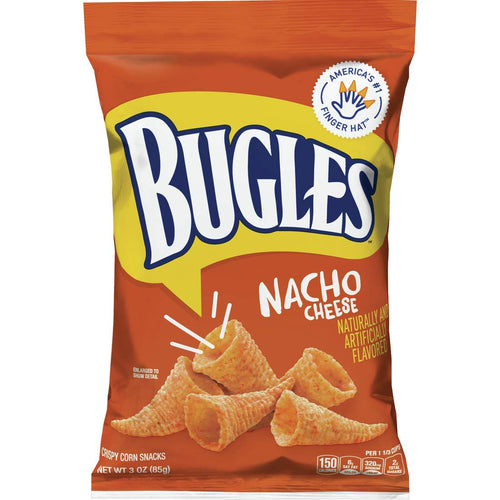 Bugles Nacho Cheese Corn Snacks, 3 oz (Pack of 6)
