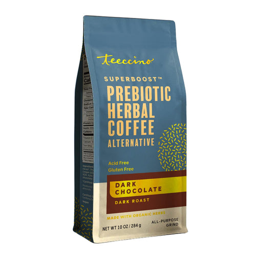 Teeccino Dark Chocolate Prebiotic SuperBoost Coffee Alternative, 10 oz