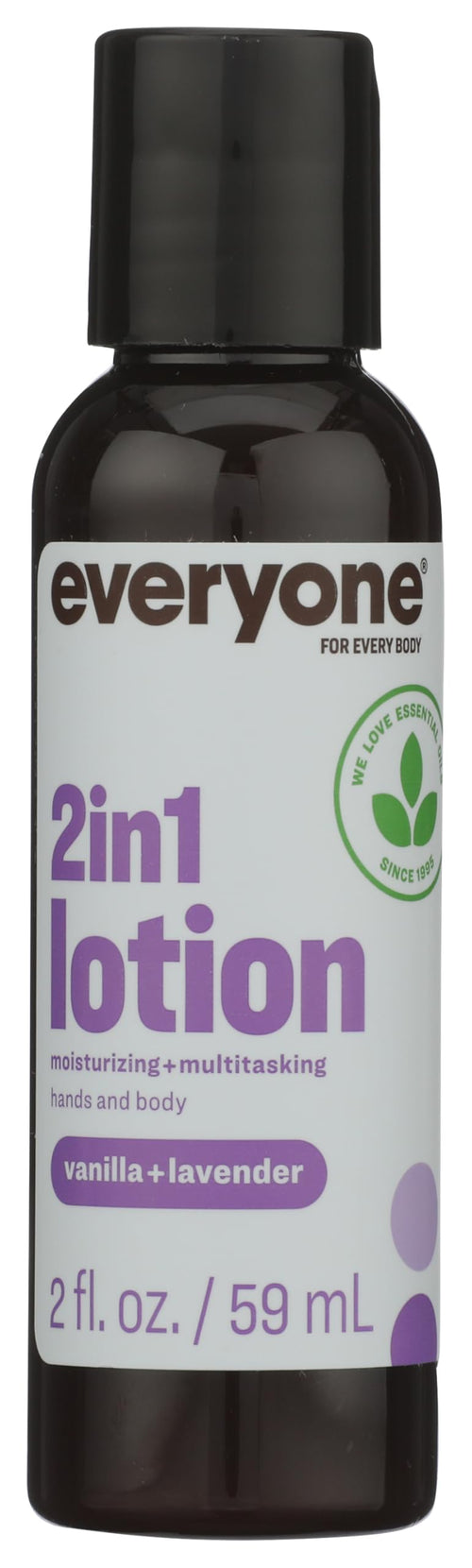 Everyone 2-in-1 Hand and Body Lotion Travel Size, Vanilla and Lavender, 2 oz