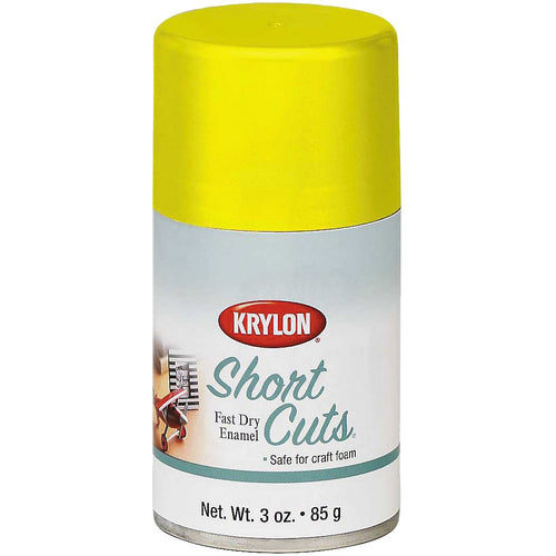 Krylon Short Cuts High-Gloss Enamel Spray Paint, Sun Yellow, 3 oz
