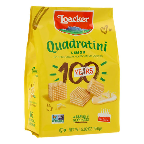 Loacker Quadratini Lemon Wafer Cookies, 8.82 oz (250 g)