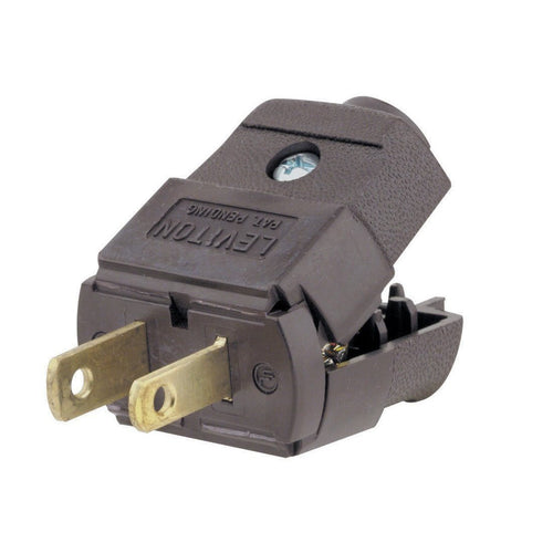 Leviton 15 Amp 125 Volt Straight Blade Plug, Brown