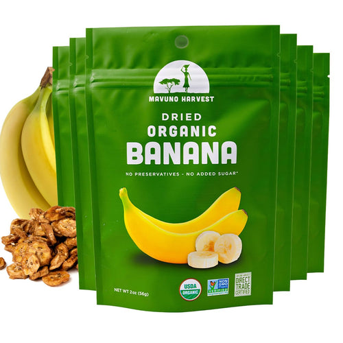 Mavuno Harvest Banana Chips, No Sugar Added (Pack of 6)