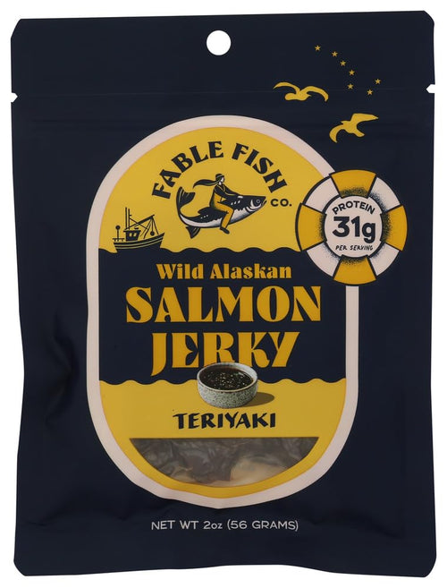 Fable Fish Wild Alaskan Salmon Jerky, Teriyaki