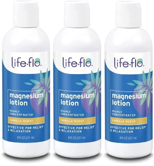 Life-flo Magnesium Lotion, Vanilla, 8 fl oz (Pack of 3)