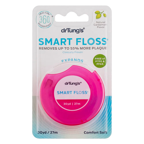 DrTung's Smart Floss Expanding Natural Waxed Dental Floss (Pack of 11)