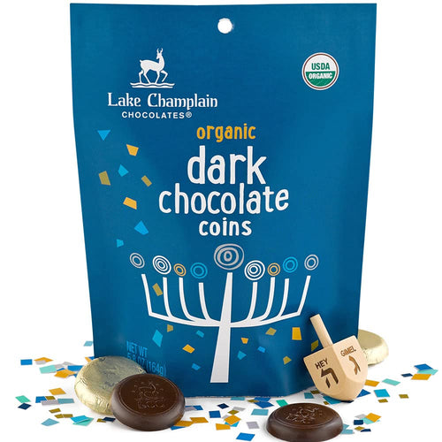 Lake Champlain Chocolates Organic Hanukkah Dark Chocolate Coins, 5.8 oz