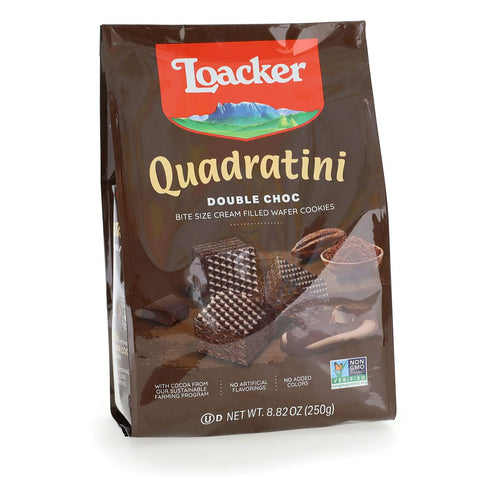Loacker Quadratini Double Chocolate Wafer Cookies, 250 g
